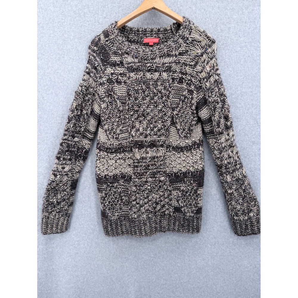 Thomas Sires Sweater Womens Medium Gray Alpaca Wool Blend Chunky Knit Crew‎ Neck
